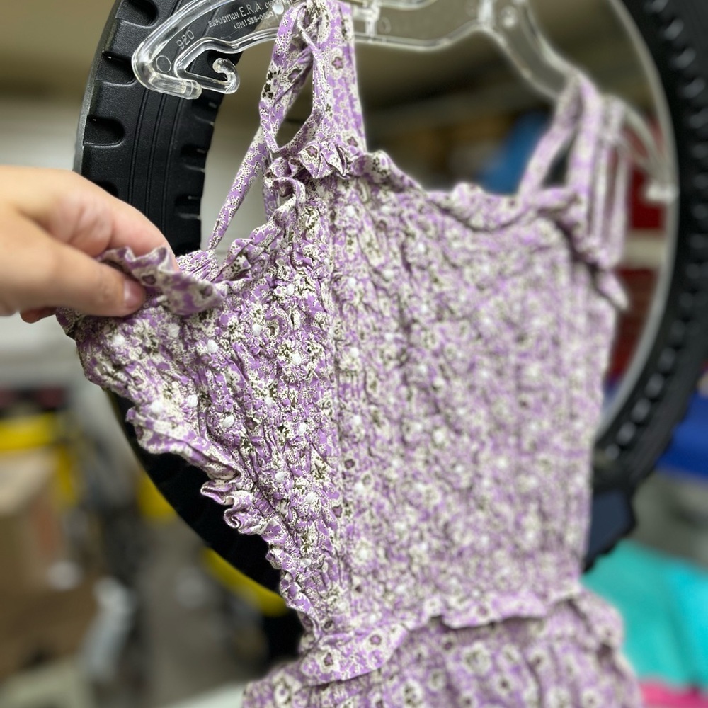 Sea New York Ida Apron Dress Lilac Floral Midi - Picture 13 of 14